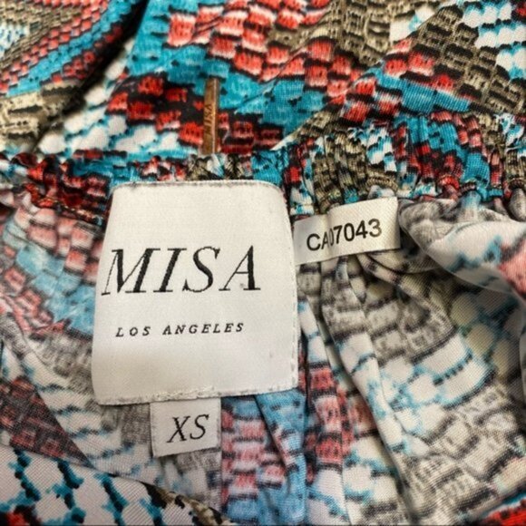 MISA LOS ANGELES Ever Maxi High Low Dress Snakeskin Print Women  Size XS - Picture 8 of 10
